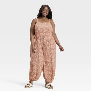 Universal Thread Womens XXL Rust Paisley Spring Romper / Jumpsuit NWT